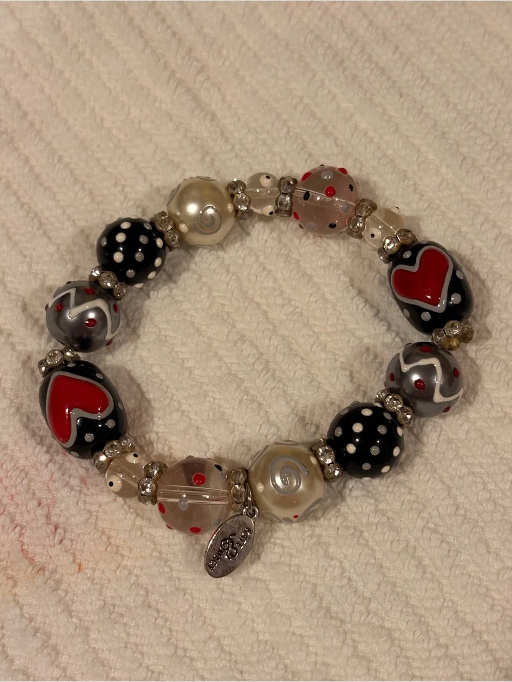 Glass Bead Stretch Bracelet Set with Matching Earrings